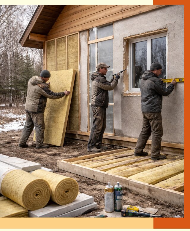 Утепление дачного дома в Юрге от 5081 руб/м2 — недорого | ТепломастерЮрг