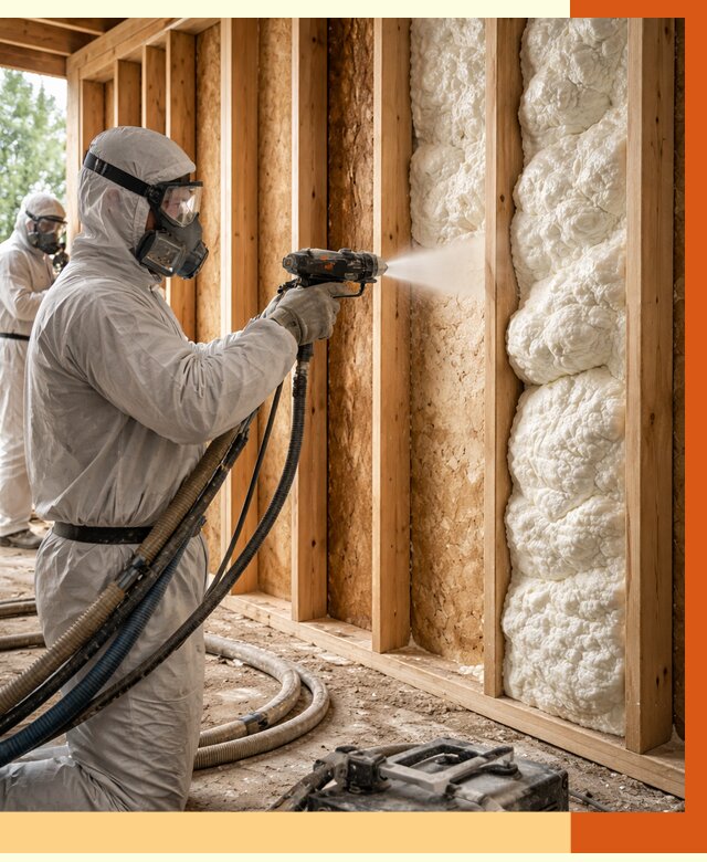 Утепление каркасного дома ППУ в Юрге от 2995 руб./м2 — работа под ключ | ТепломастерЮрг