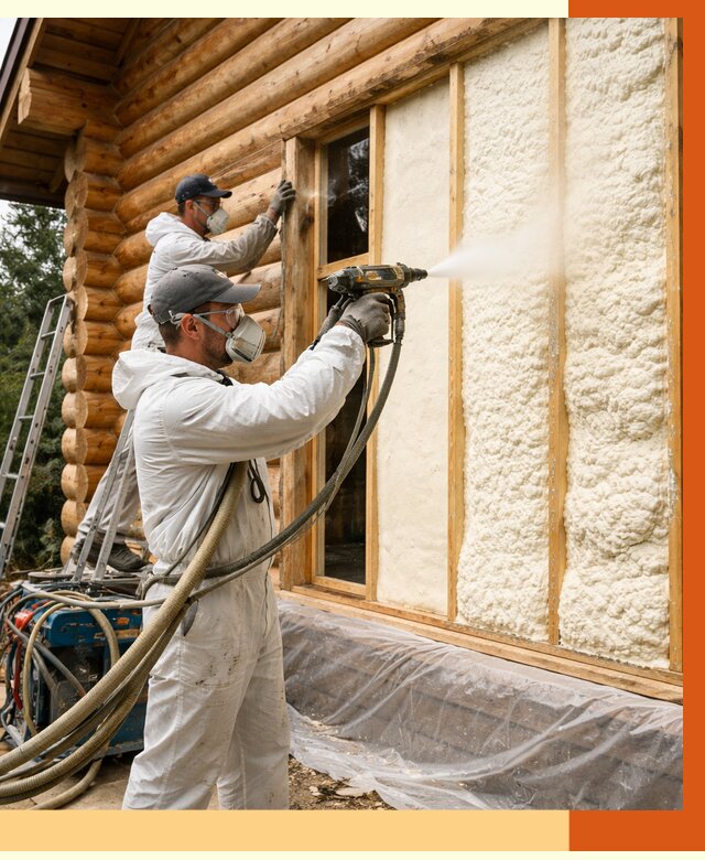 Утепление деревянного дома ППУ в Юрге от 4492 руб/м2 | ТепломастерЮрг — под ключ