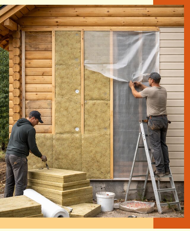 Утепление дома из бруса в Юрге от 4011 руб./м2 — работы под ключ | ТепломастерЮрг