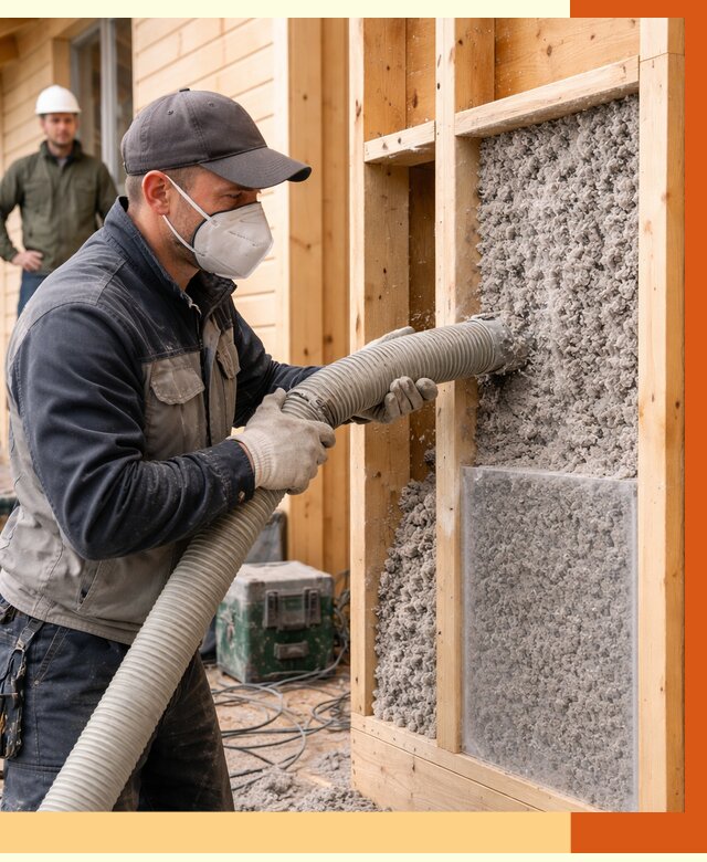 Утепление дома из бруса эковатой в Юрге от 1979 руб/м2 | ТепломастерЮрг