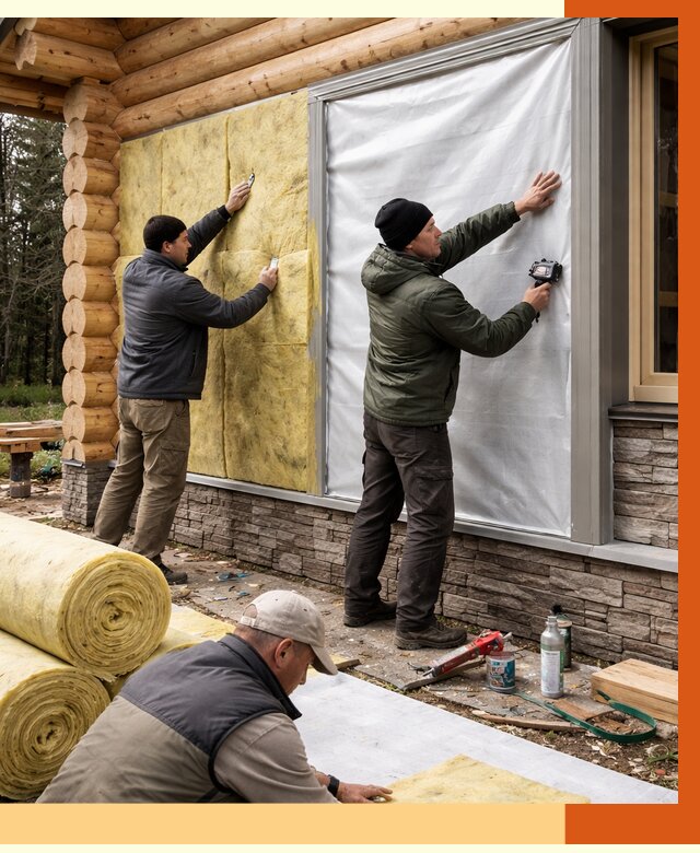 Утепление бревенчатого дома в Юрге от 8182 руб/м2 — заказать под ключ | ТепломастерЮрг