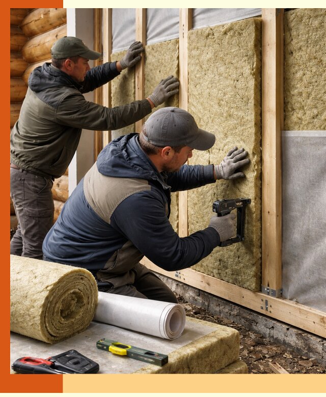 Утепление бревенчатого дома под ключ в Юрге