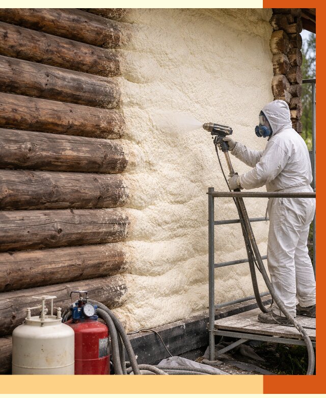 Утепление бревенчатого дома ППУ в Юрге под ключ от 6685 руб. | ТепломастерЮрг