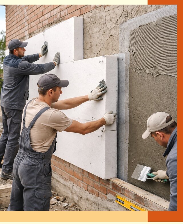 Утепление кирпичного дома в Юрге от 4492 руб. под ключ | ТепломастерЮрг