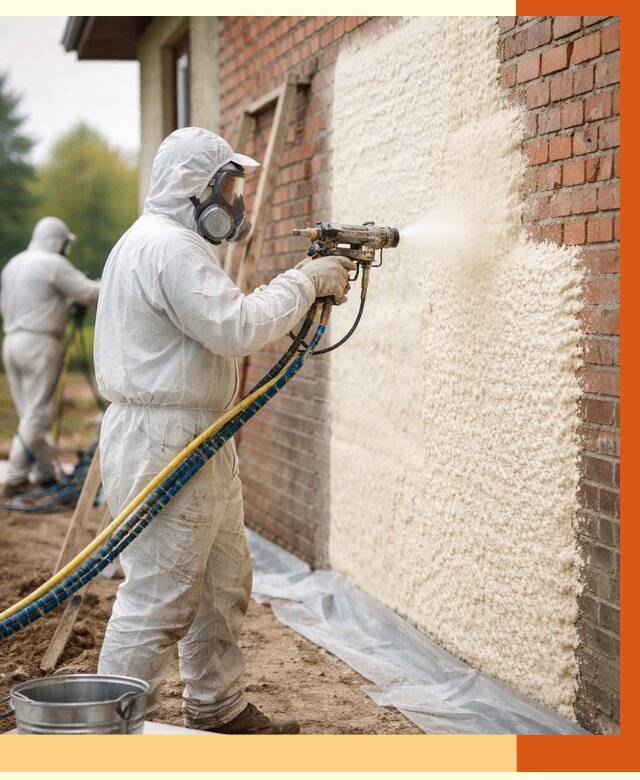 Утепление кирпичного дома ППУ в Юрге под ключ от 6952 руб. | ТепломастерЮрг