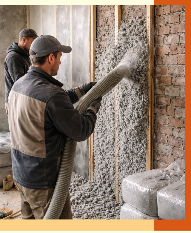 Утепление кирпичного дома эковатой в Юрге от 2514 руб./м² | ТепломастерЮрг