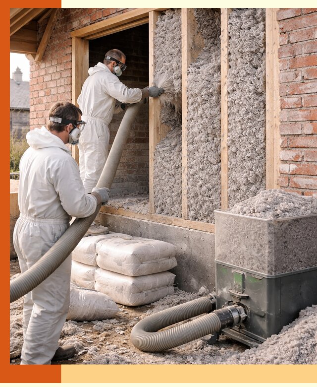 Утепление кирпичного дома эковатой в Юрге