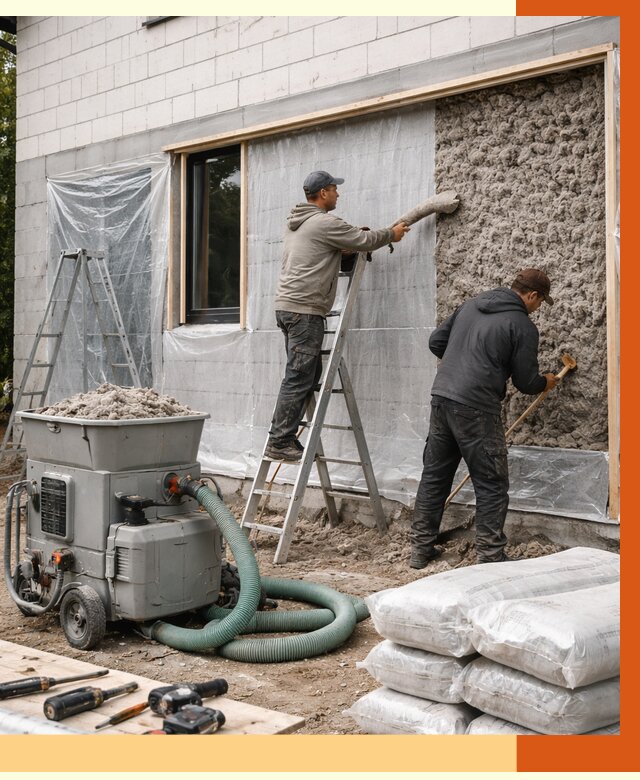 Утепление дома из газобетона эковатой в Юрге от 4813 руб./м2 | ТепломастерЮрг