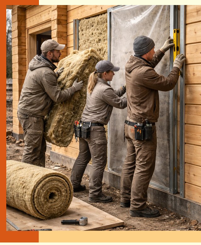 Утепление дома из двойного бруса в Юрге качественно и надёжно