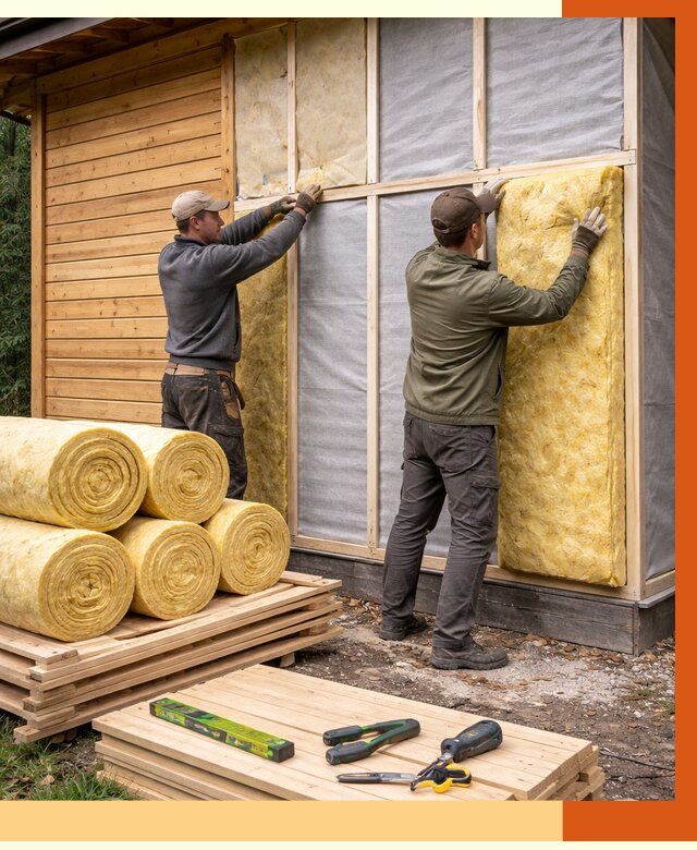 Утепление бани снаружи в Юрге от 90916 руб. под ключ | ТепломастерЮрг