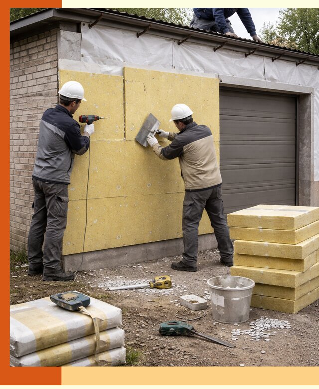 Утепление гаража снаружи в Юрге качественно и надёжно