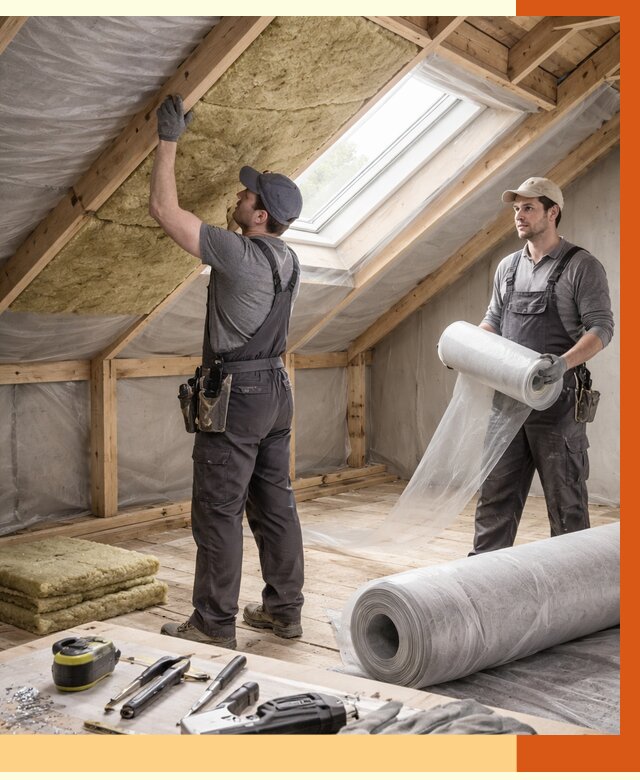 Утепление крыши изнутри мансарды в Юрге от 4492 руб./м² | ТепломастерЮрг