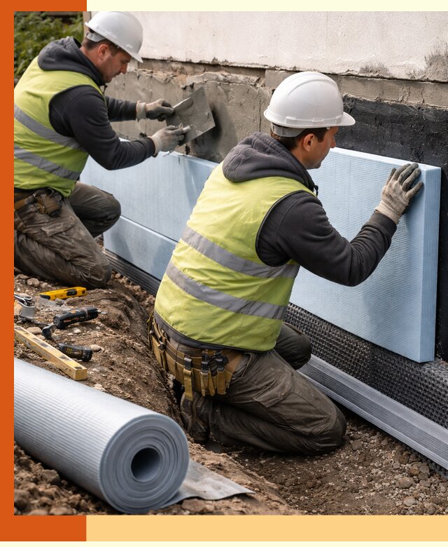 Утепление фундамента снаружи в Юрге — профессиональная теплоизоляция