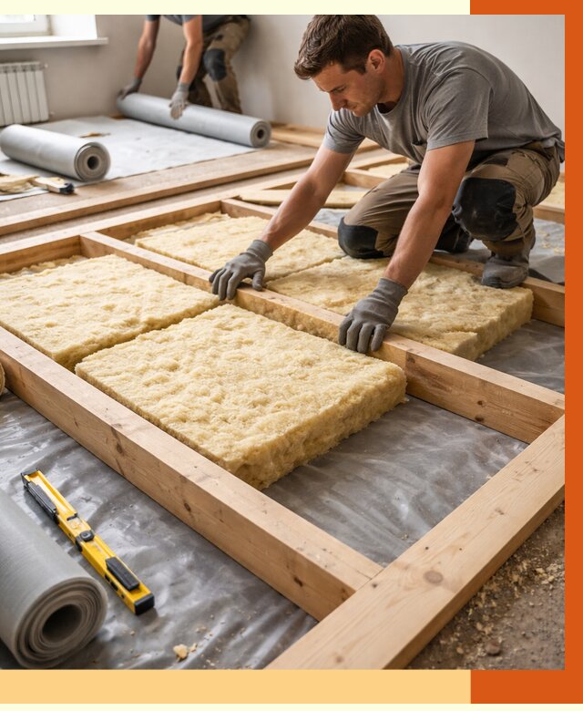 Утепление деревянного пола в Юрге от 1604 руб./м2 под ключ | ТепломастерЮрг