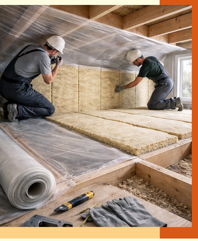 Утепление перекрытий в Юрге от 3048 руб/м2 — утепление межэтажных и чердачных | ТепломастерЮрг