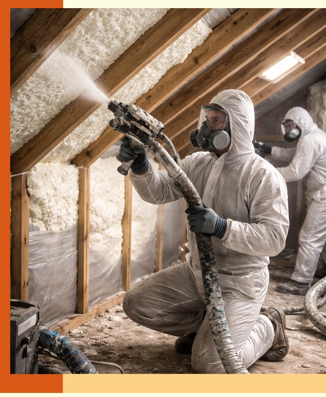 Утепление чердака пенополиуретаном (ППУ) в Юрге