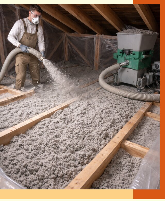 Утепление чердака эковатой в Юрге от 1551 руб/м2 — заказать у ТепломастерЮрг