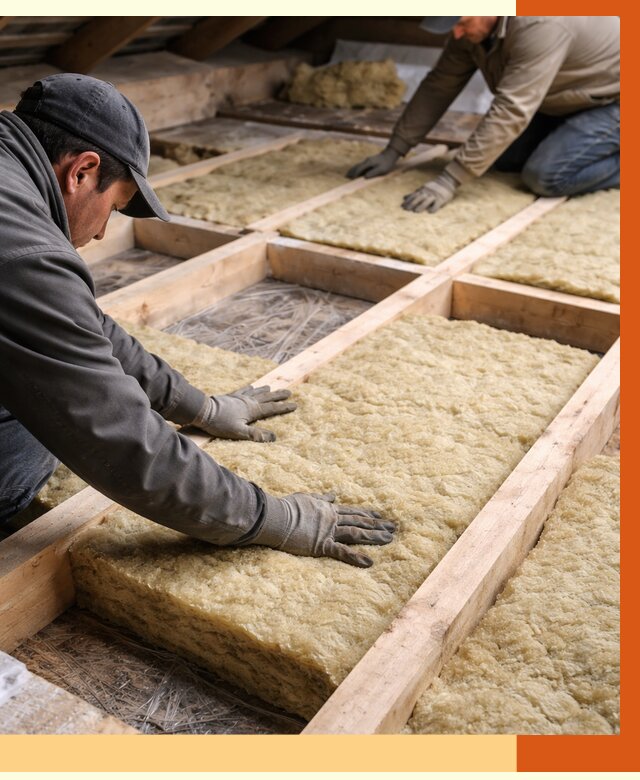 Утепление чердака минватой в Юрге от 3744 руб/м2 под ключ | ТепломастерЮрг