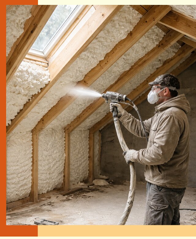 Утепление мансарды ППУ в Юрге быстро и надежно