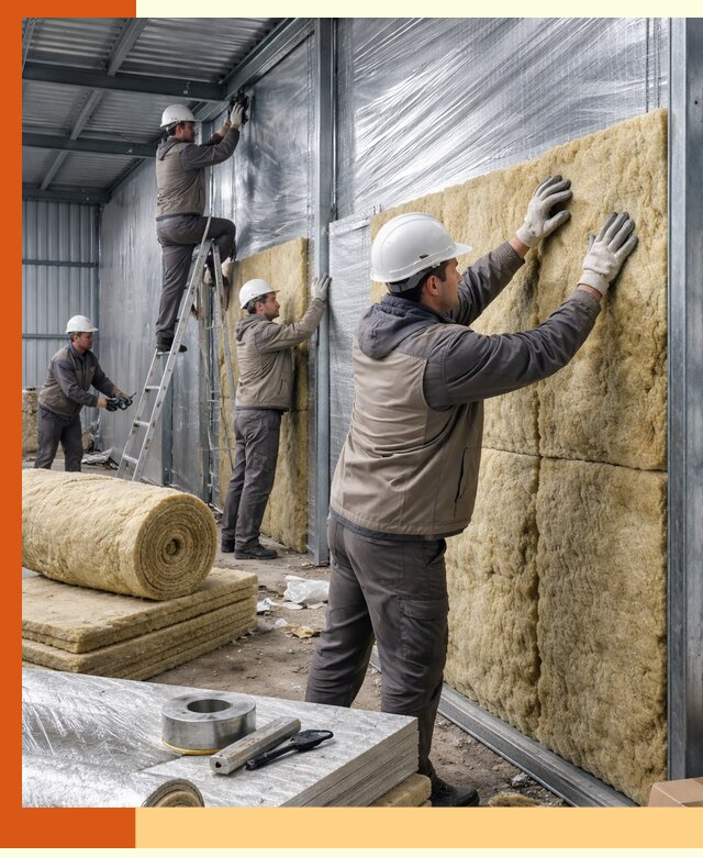 Утепление металлического склада в Юрге: теплоизоляция и герметизация