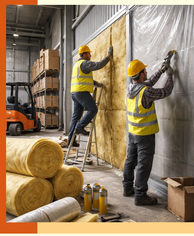 Утепление склада с техникой в Юрге под ключ