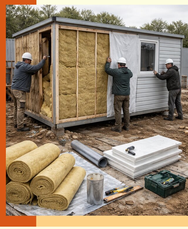 Утепление строительной бытовки под ключ в Юрге для любых условий