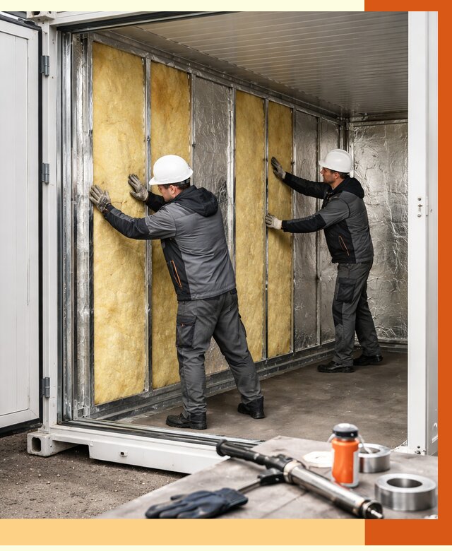 Утепление рефрижераторного контейнера в Юрге от 48132 руб./м² | ТепломастерЮрг