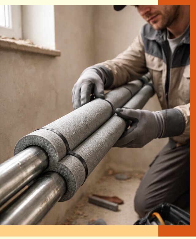 Утепление труб отопления в Юрге от 3048 руб. за м² — услуги под ключ | ТепломастерЮрг