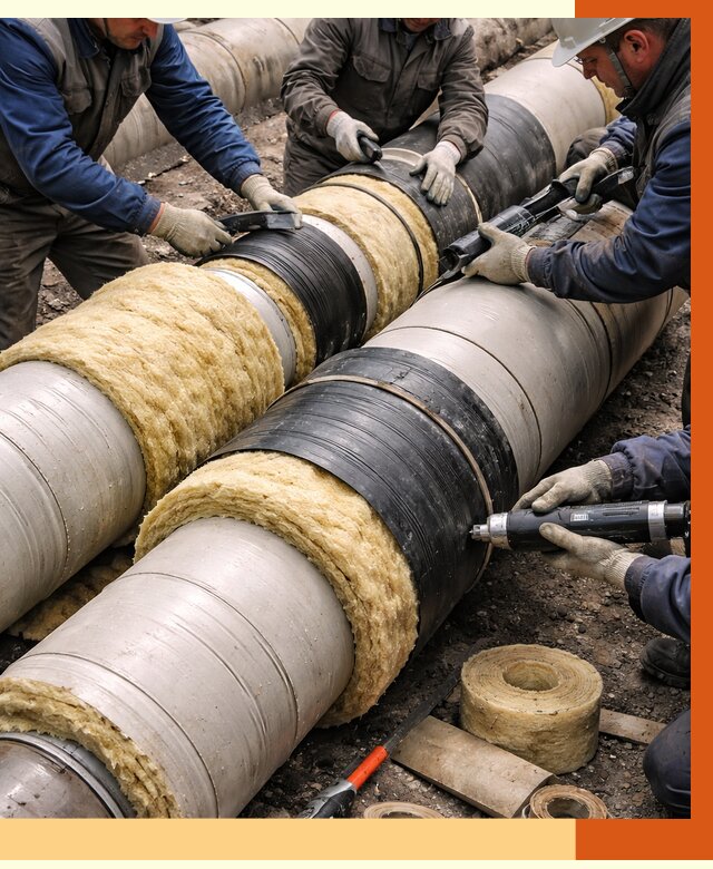 Утепление трубопровода в Юрге под ключ от 1979 руб. — надежно и выгодно | ТепломастерЮрг