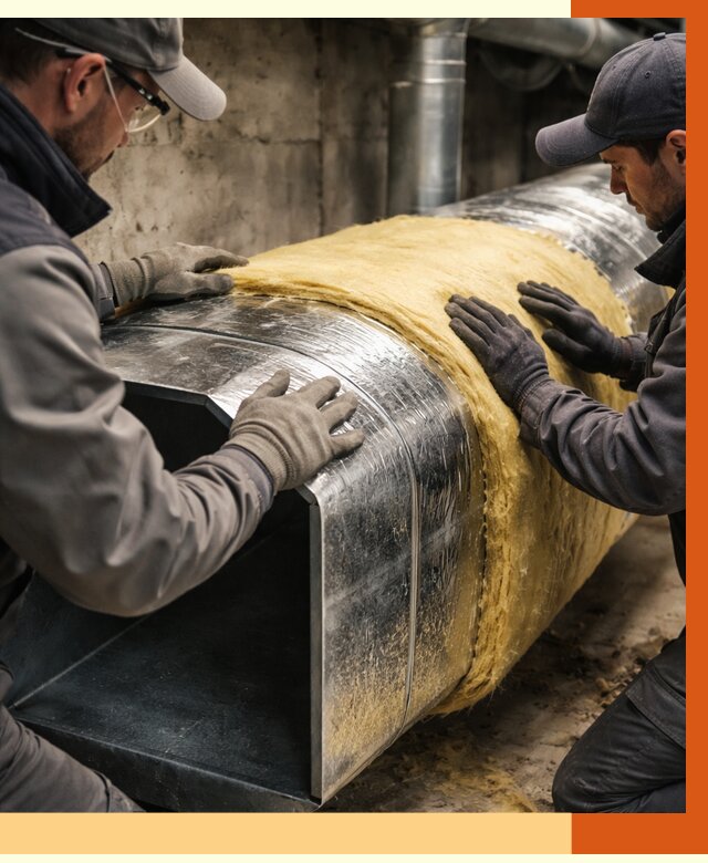 Утепление воздуховодов в Юрге от 4492 руб. — теплоизоляция вентиляции | ТепломастерЮрг