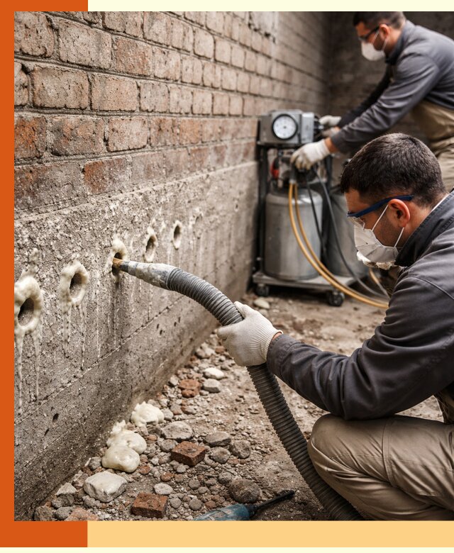 Заполнение колодцевой кладки ППУ в Юрге быстро и герметично