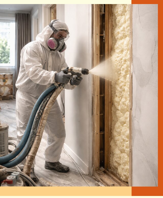 Межстеновое утепление ППУ в Юрге от 2941 руб/м2 — межстенное утепление под ключ | ТепломастерЮрг