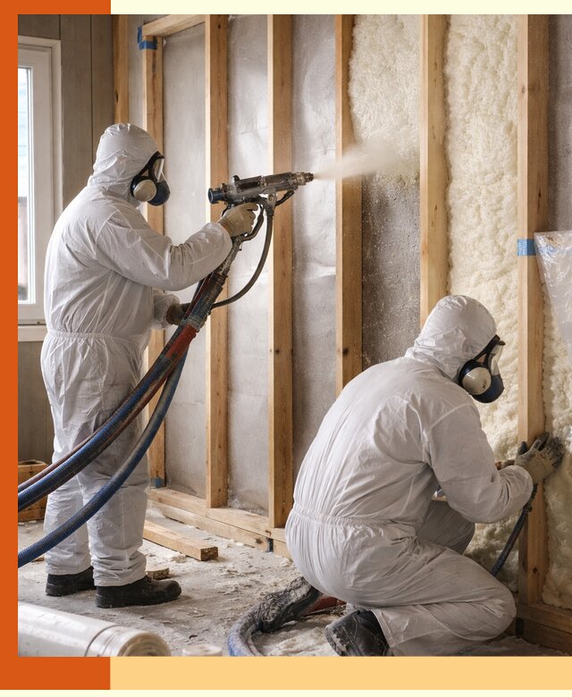 Утепление каркасной стены ППУ в Юрге для домов и коттеджей