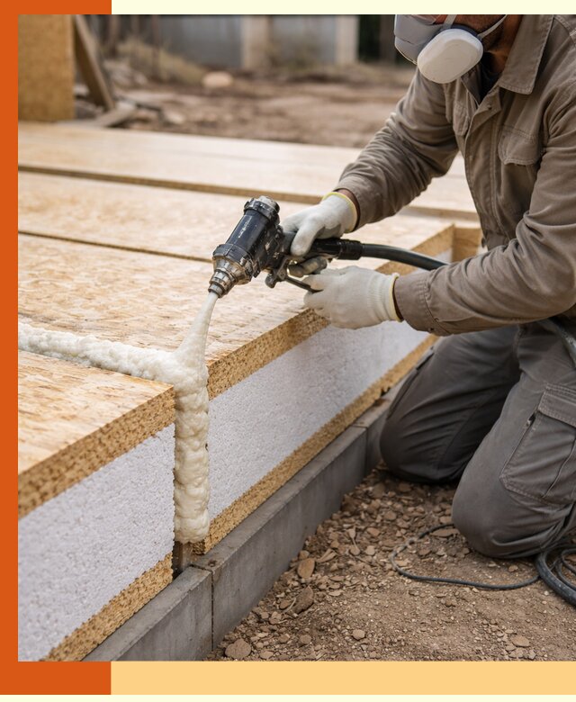 Утепление СИП-панелей пенополиуретаном (ППУ) в Юрге