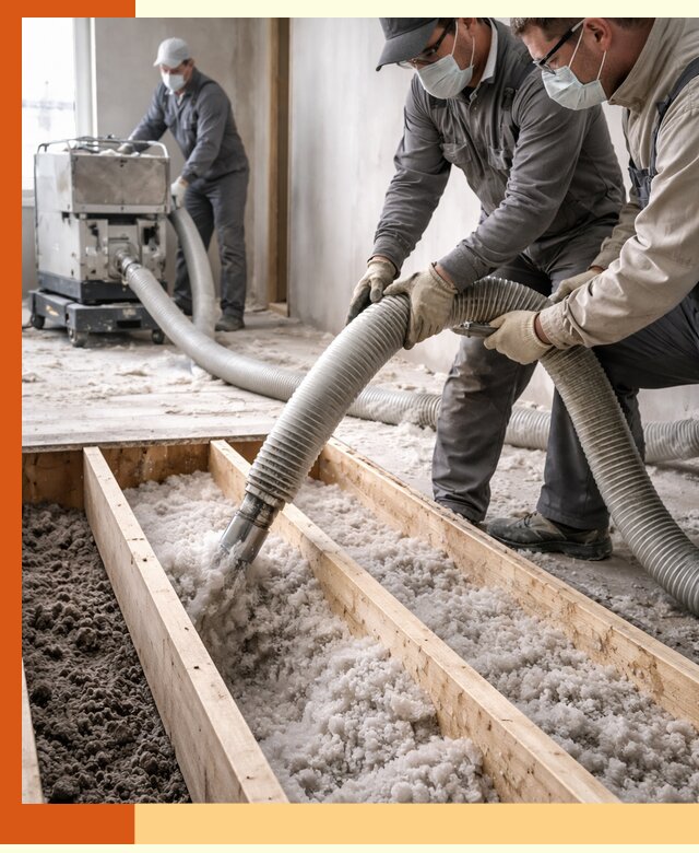 Заполнение полостей межэтажного перекрытия в Юрге эффективно и герметично