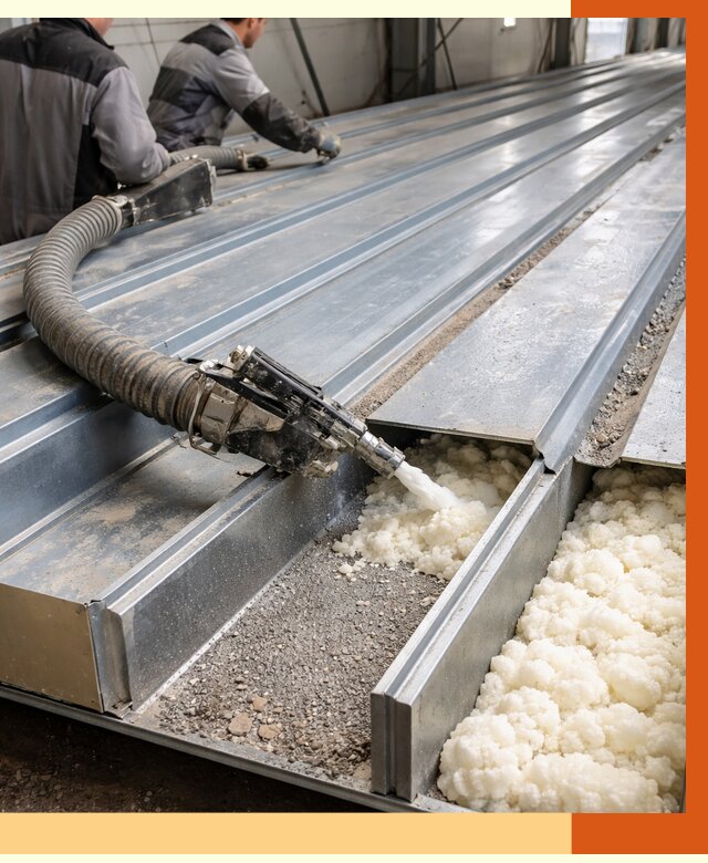 Заполнение пустот кровельных панелей в Юрге от 7701 руб. под ключ | ТепломастерЮрг