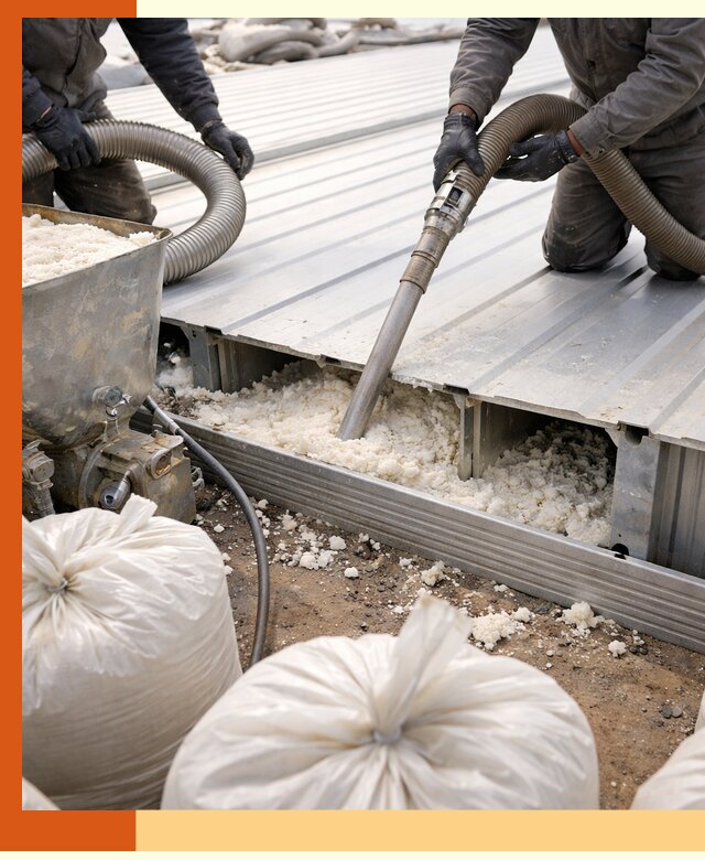 Заполнение пустот кровельных панелей пенными и мокрыми герметиками в Юрге