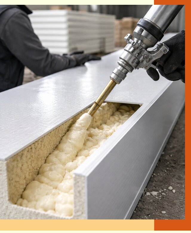 Заполнение пустот холодильных панелей в Юрге от 8022 руб. | ТепломастерЮрг