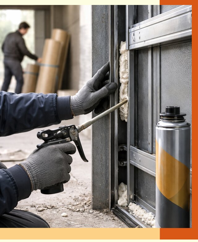 Заполнение пустот ворот в Юрге от 4813 руб. — заливка ППУ, утепление под ключ | ТепломастерЮрг