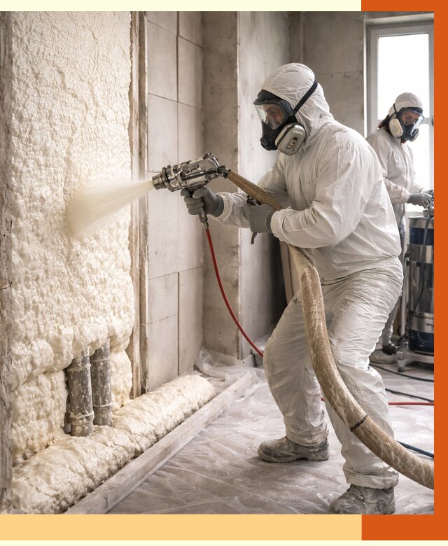 Напыление пенополиуретана в Юрге от 8022 руб./м2 — услуги и монтаж ППУ | ТепломастерЮрг