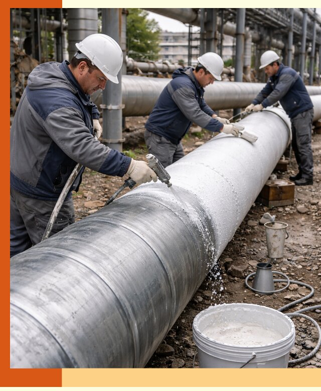 Утепление теплотрассы жидкой теплоизоляцией в Юрге