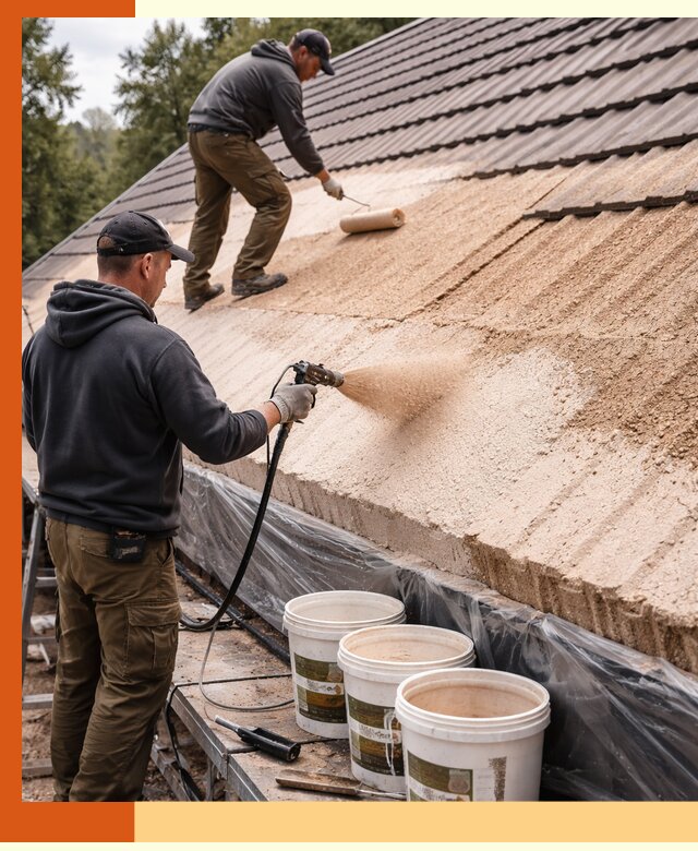 Утепление кровли жидкой пробкой в Юрге для домов и зданий