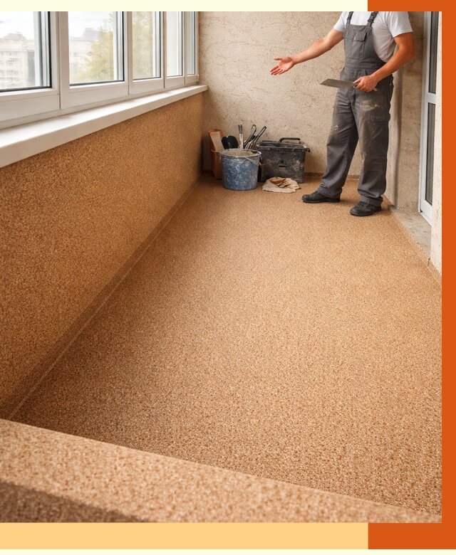 Утепление балкона жидкой пробкой в Юрге от 3904 руб/м² под ключ | ТепломастерЮрг