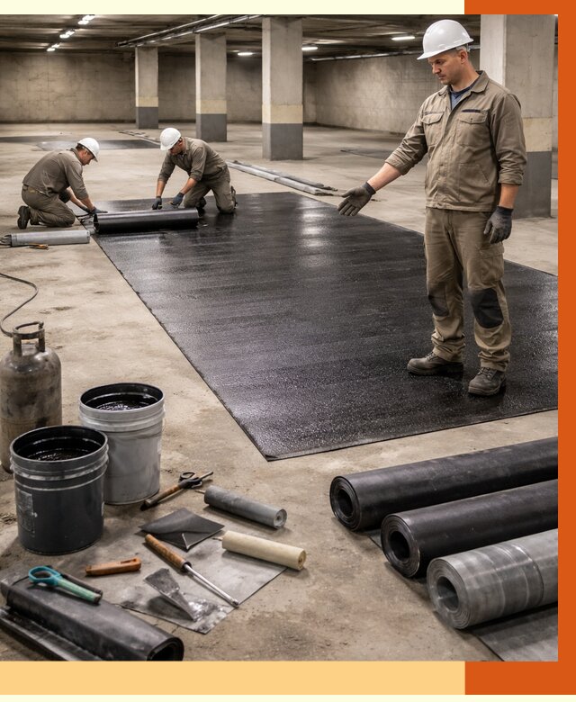 Гидроизоляция паркинга в Юрге от 1284 руб/м² — профессиональная защита | ТепломастерЮрг