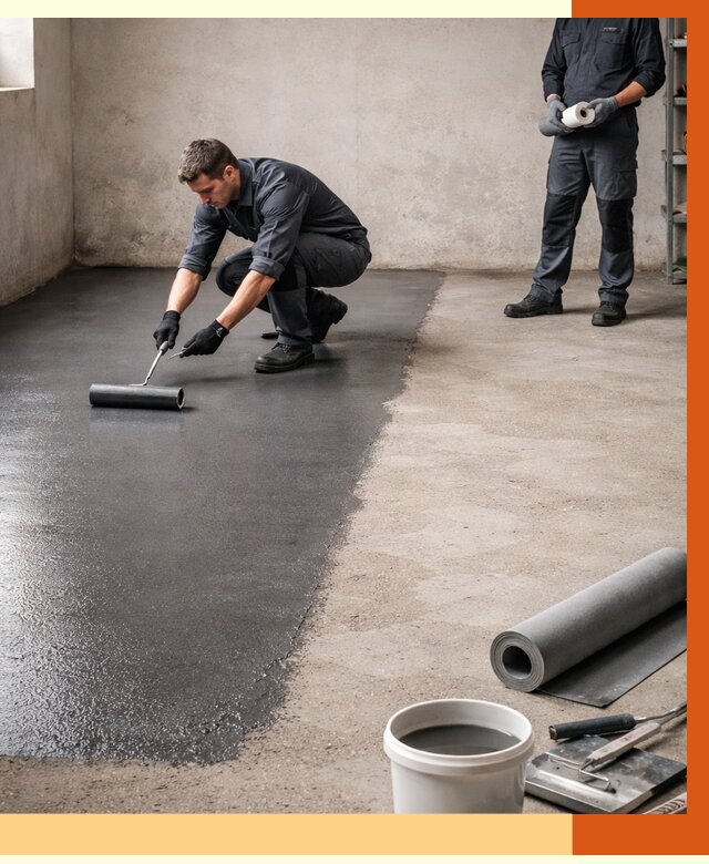 Гидроизоляция гаражного пола в Юрге от 3744 руб./м² — ТепломастерЮрг профессионально