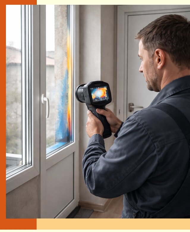 Тепловизионное обследование окон и дверей в Юрге