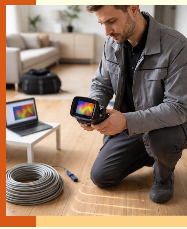 Тепловизионное обследование тёплого пола в Юрге для точной диагностики